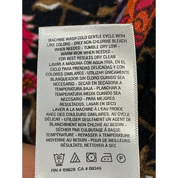 Jessica Simpson Blouse Size M Floral Print Long Sleeve V Neck Bruna - Picture 9 of 11